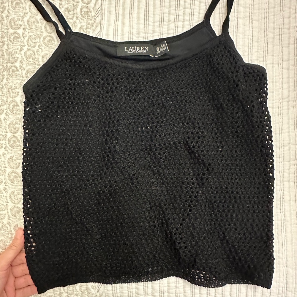 Ralph Lauren Black Crochet Camisole